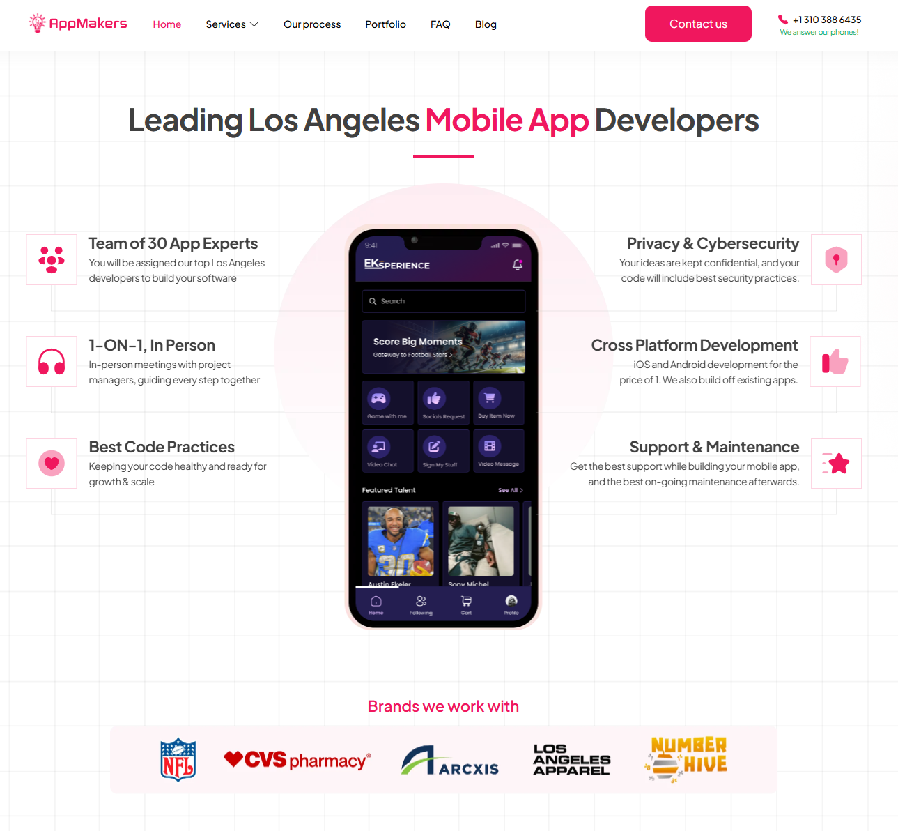 screenshot of App Makers LA homepage