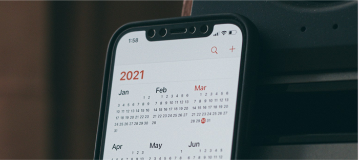 a calendar app on iPhone